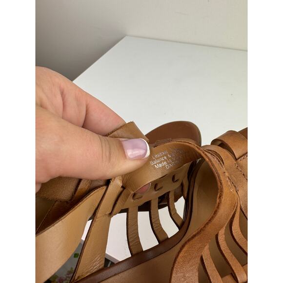Franco Sarto Darina Women's Shoes US 8.5 Brown Leather Block Heel Strappy Sandal - Picture 6 of 8